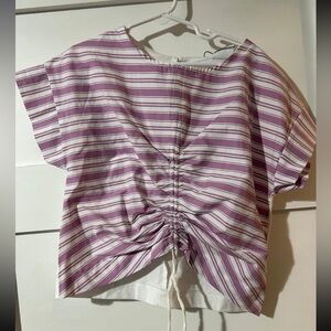 Zara Girls Purple Striped Top